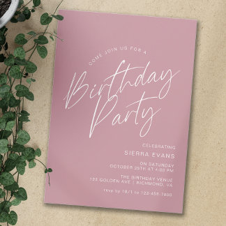 Dusty Rose Pink | Moderne elegante Frauen zum Gebu Einladung