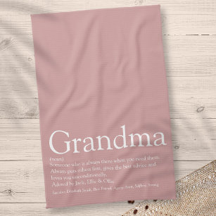 Dusty Rose Pink Oma Granny Definition Geschirrtuch