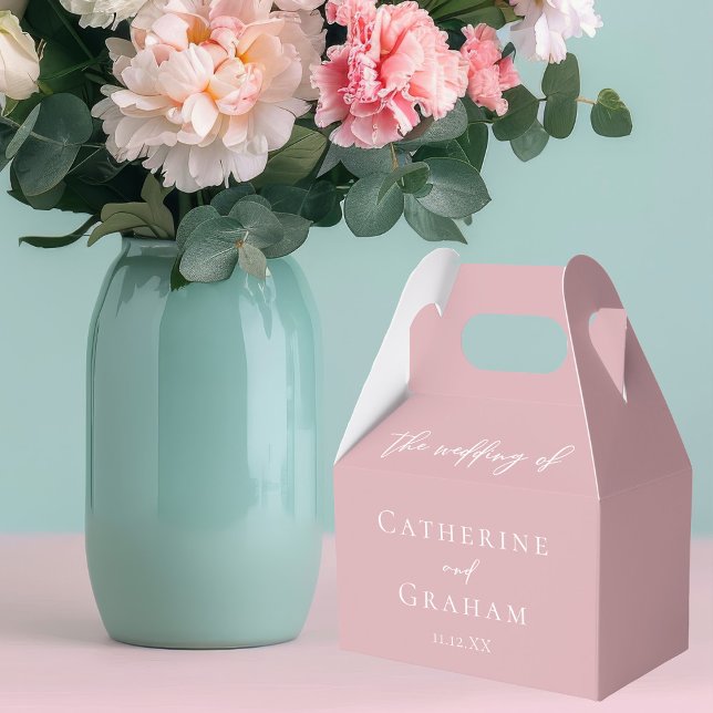 Dusty Rose Pink Typografy Feminine Wedding Geschenkschachtel (Von Creator hochgeladen)