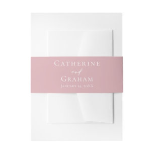 Dusty Rose Pink Typografy Romantic Wedding Einladungsbanderole