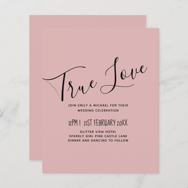 Dusty Rose Pink Wedding (Vorne/Hinten)