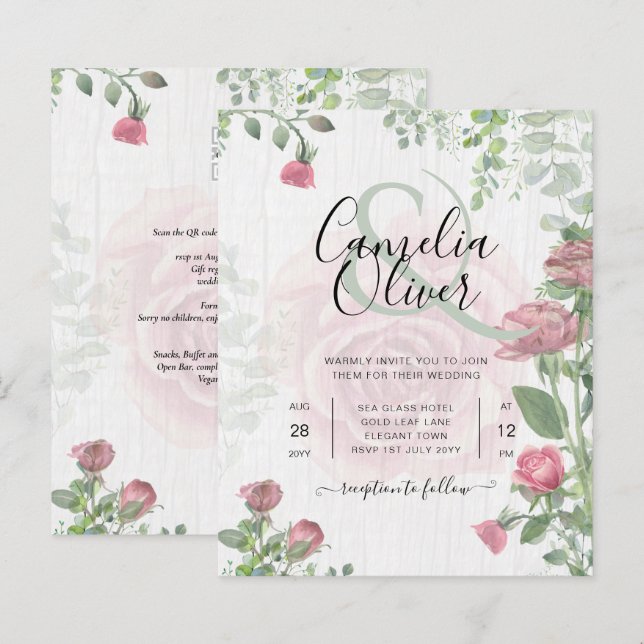 Dusty Rose Pink Wedding (Vorne/Hinten)
