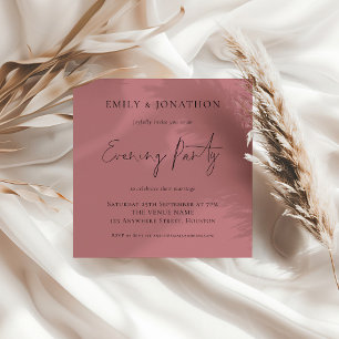 Dusty Rose Pink Wedding Abend Party Einladung