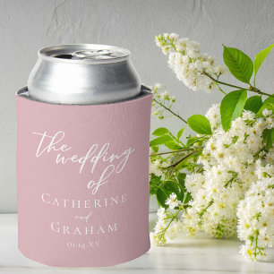 Dusty Rose Pink Wedding Personalisiert Dosenkühler