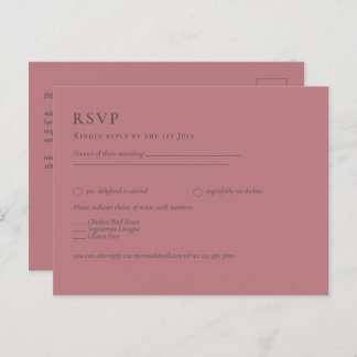 Dusty Rose Pink Wedding Postkarte