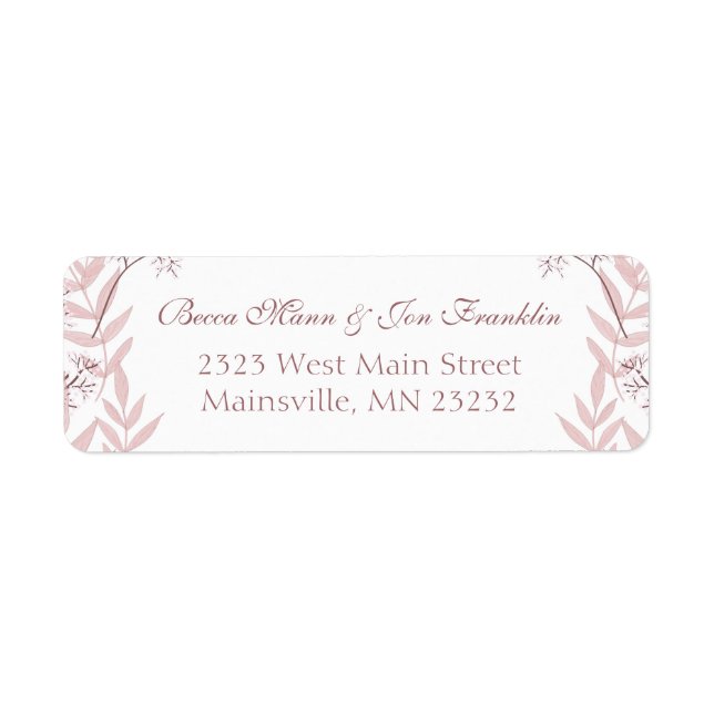 Dusty Rose Pink Wedding Vintag Botanisch (Vorne)