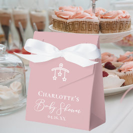 Dusty Rose Pink White Baby Dusche Custom Geschenkschachtel