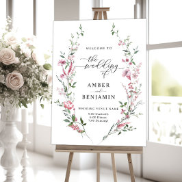 Dusty Rose Pink Wildblumen Hochzeitssymbol Poster