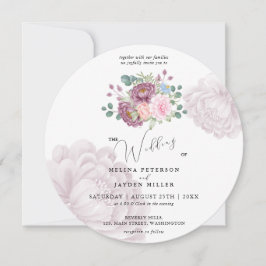 Dusty Rose Plum Peony Floral Wedding Einladung