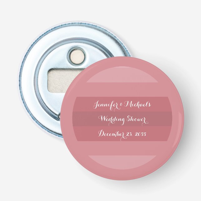 Dusty Rose Polterabend oder Anniversary Party Flaschenöffner (Vorderseite)