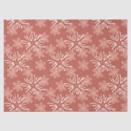 Dusty Rose Retro Blume - Soft Botanical Pattern Seidenpapier