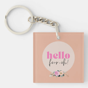 Dusty Rose rétro floral "Bonjour quatre oh!"