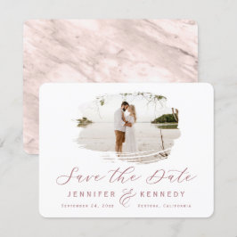 Dusty Rose Romantischer Rahmen mit Foto Save The Date