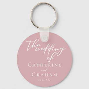 Dusty Rose Rosa Personalisierte Hochzeit Schlüsselanhänger