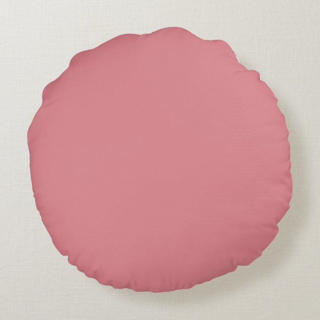 Dusty Rose Rosa schlichtes, solides Kissen (Rückseite)