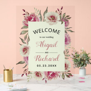 Dusty rose rose mariage fleurs d'aquarelle rose
