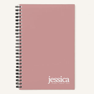 Dusty Rose Rounded Modern Typografy Notizbuch