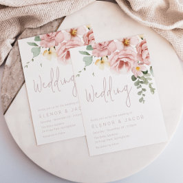 Dusty Rose & Sage Floral Wedding Einladung