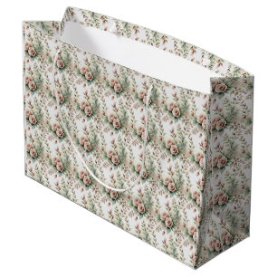Dusty Rose Sage Green Floral Bridal Kinderdusche Große Geschenktüte