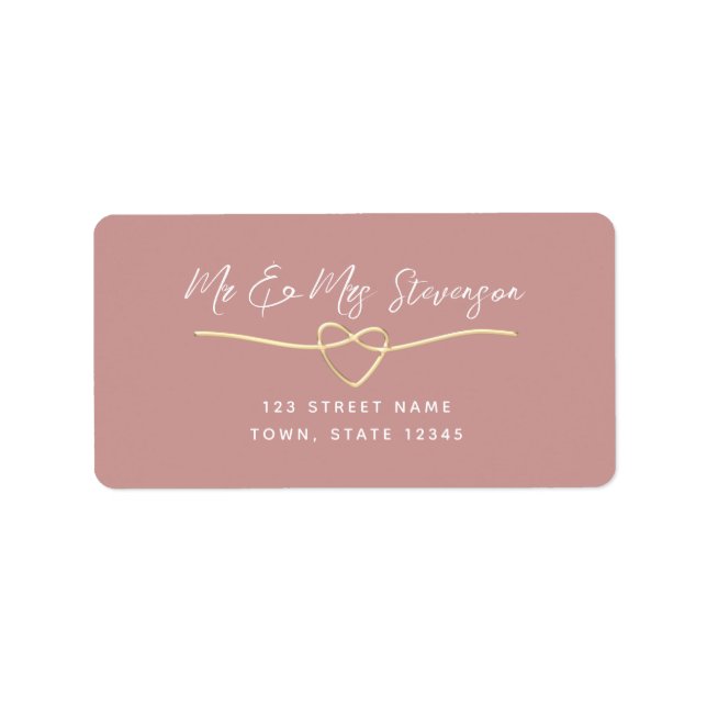 Dusty Rose Script Return Address Label Adressaufkleber (Vorne)