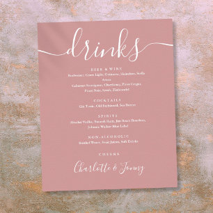 Dusty Rose Signature Schriftzug Getränkekarte Schi Poster