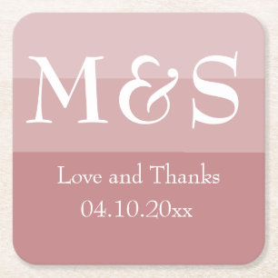 Dusty Rose Simple Modern Wedding Rechteckiger Pappuntersetzer
