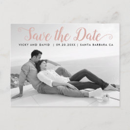 Dusty Rose Skript Hochzeit Speichern Sie das Date  Postkarte