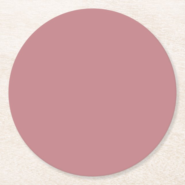 Dusty Rose Solid Color Runder Pappuntersetzer (Vorderseite)