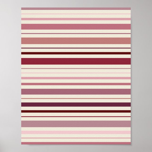 Dusty Rose Streifen Poster (Vorne)