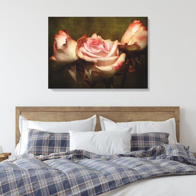 Dusty Rose Stretch Canvas Print Leinwanddruck (Insitu (Schlafzimmer))