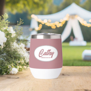 Dusty Rose Stylisé Nom Mariage Bridesmaid