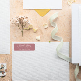 Dusty Rose Stylized Names Wedding Rücksendeadresse