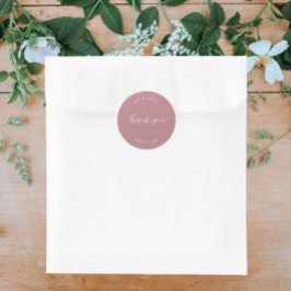 Dusty Rose Stylized Wedding Vielen Dank Runder Aufkleber