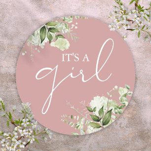 Dusty Rose The A Girl Greenerity Baby Dusche Gefal Runder Aufkleber