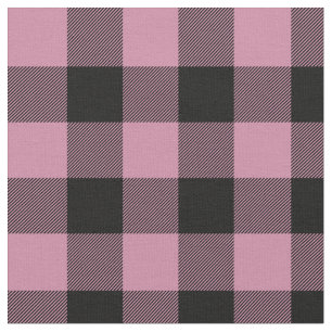 Dusty Rose und Black Buffalo Kariert Stoff