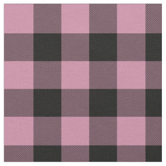 Dusty Rose und Black Buffalo Kariert Stoff