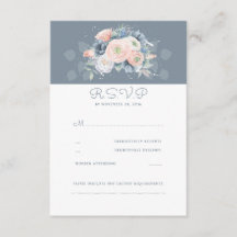 Dusty Rose und blass blauer Blumenzwiebeln RSVP