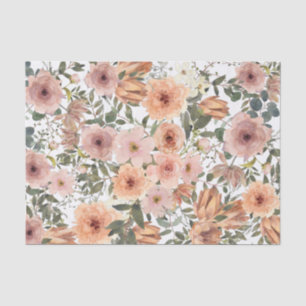 Dusty Rose und Burnt Orange Floral Seidenpapier