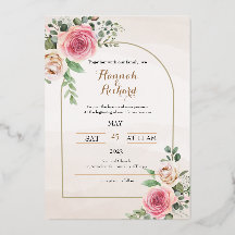 Dusty Rose und errötete blumenreiche HochzeitEinla