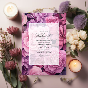 Dusty Rose und Mauve Floral Wedding Einladung