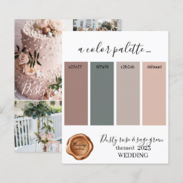 Dusty Rose und Salbeigrün Hochzeitsfarben Palette