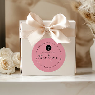 Dusty Rose Vielen Dank Handmade mit Liebe Runder Aufkleber