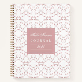 Dusty Rose Vine Pattern Journal | Custom Name Notizbuch