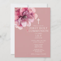 Dusty Rose Wasserfarben Florenz Erste Heilige Komm