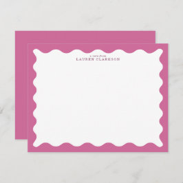 Dusty Rose Wavy Frame Note Card Einladung