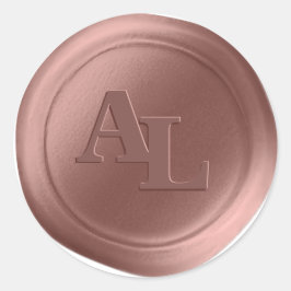 Dusty Rose Wax Seal Monogram Wedding Stickers