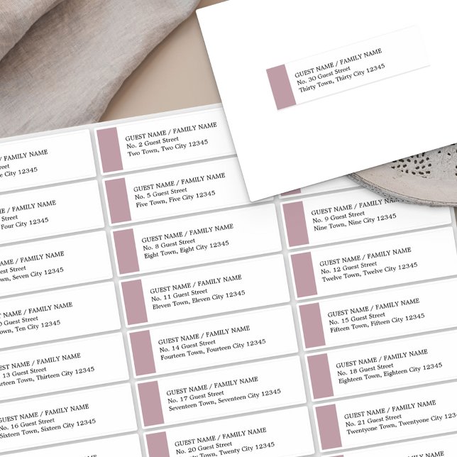 Dusty Rose Wedding 30 Guest Address Labels (Von Creator hochgeladen)