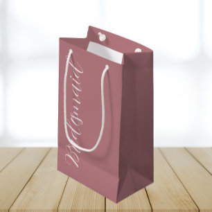 Dusty Rose Wedding Bridesmaid Stilisierte Schrift Kleine Geschenktüte