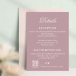 Dusty Rose Wedding Details Card Hinweiskarte<br><div class="desc">Set den Ton für deine romantische Hochzeit der staubigen Rose mit diesen eleganten und raffinierten Details-Karten. Die sanfte, gedämpfte Rose sorgt für eine warme und einladende Atmosphäre, während die zeitlose Gestaltung dieser Karten dafür sorgt, dass Ihre Gäste über alle wichtigen Details Ihres großen Tages informiert werden. Diese staubigen Rose-Hochzeitskarten sind...</div>
