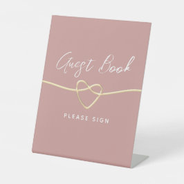 Dusty Rose Wedding Guest Book Sockelschild